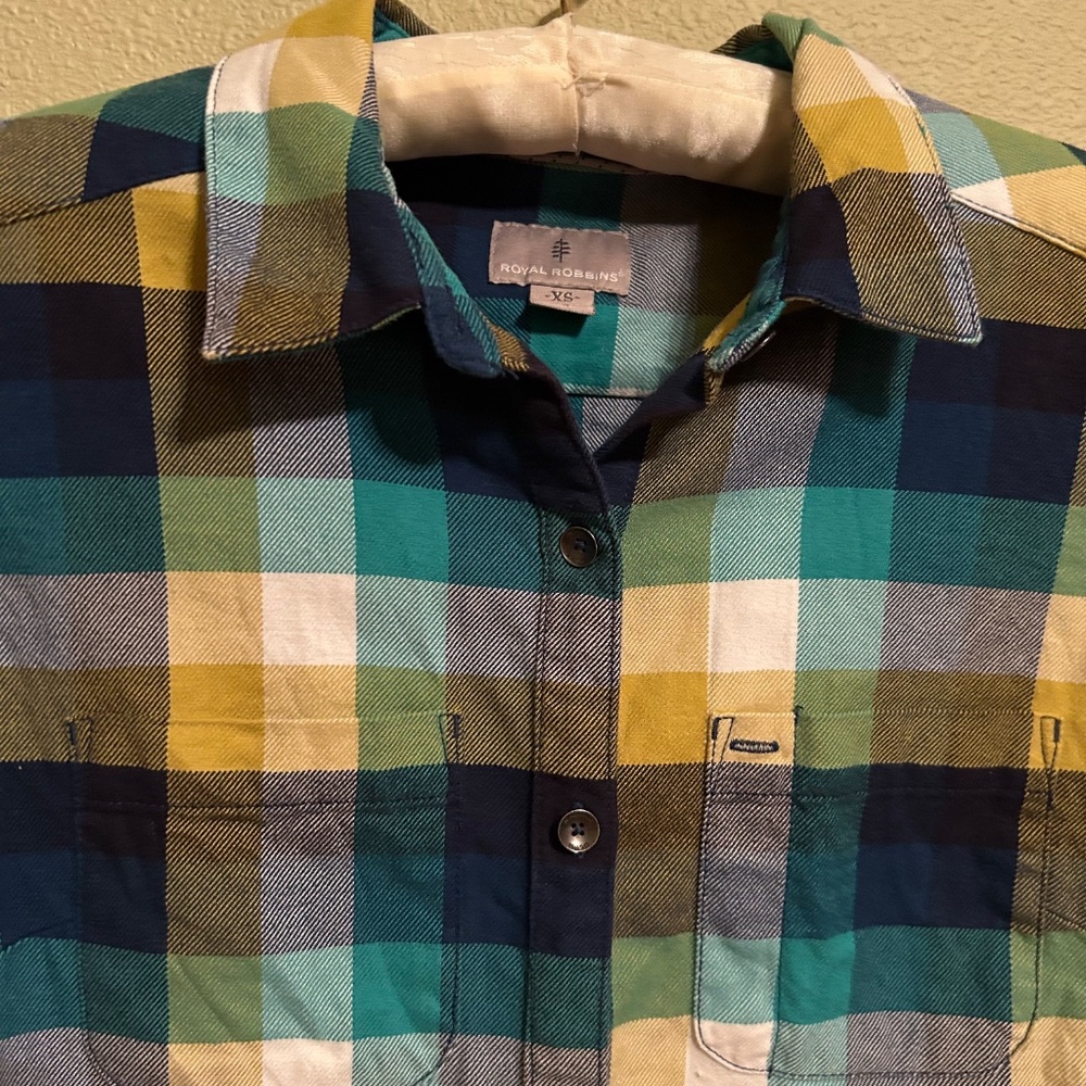 Royal Robbins Standard Fit 100% Organic Cotton Flannel Top, Size XS - Picture 3 of 6